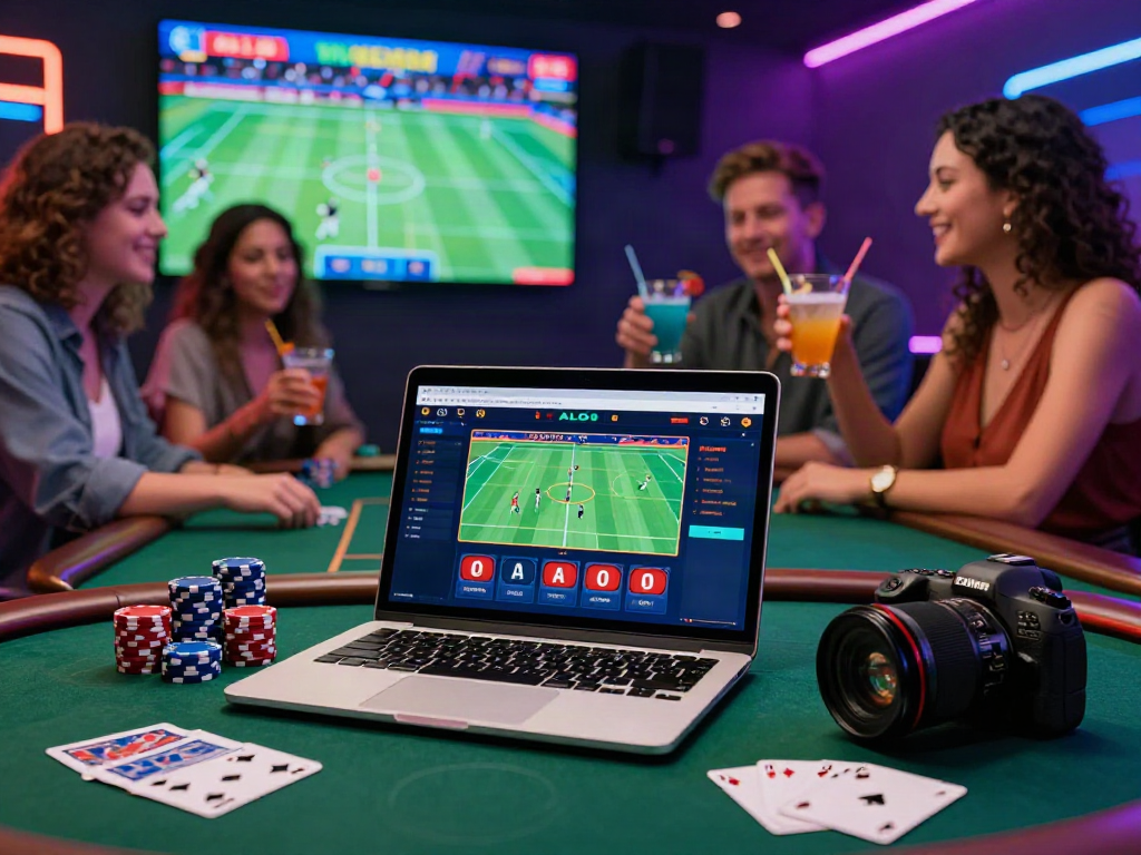 Engaging ALO8 online gaming scene with friends, vibrant atmosphere, and lively interactions showcasing digital gambling experience.