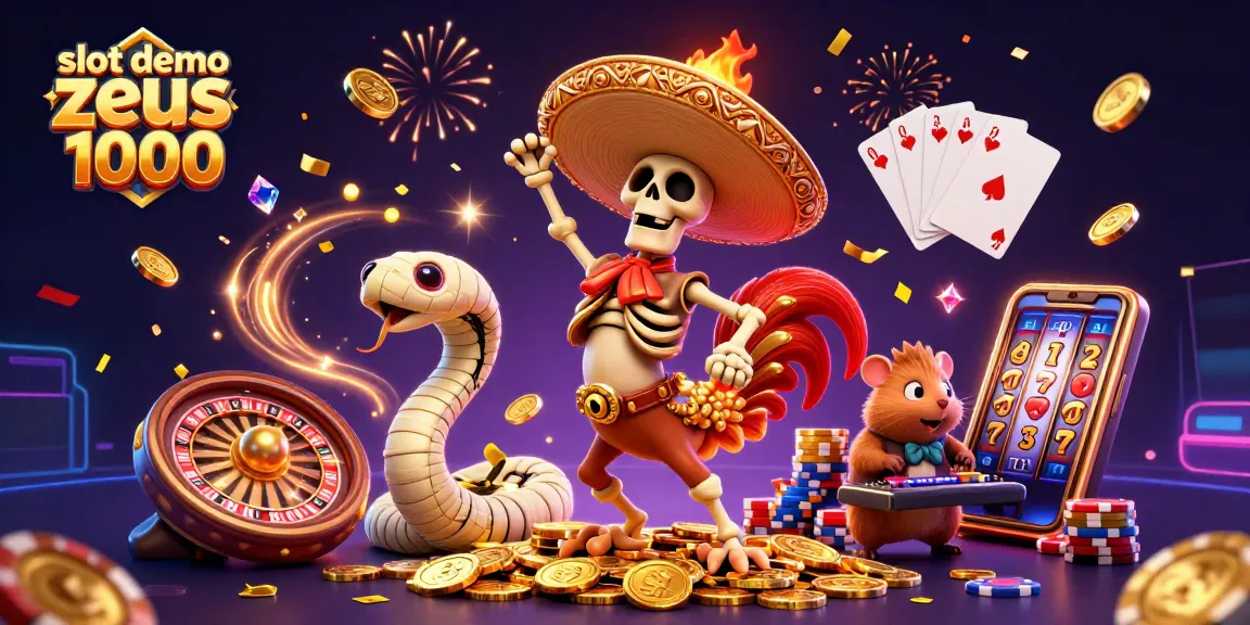 Join the excitement with slot demo zeus 1000, featuring vibrant characters and dynamic casino elements!