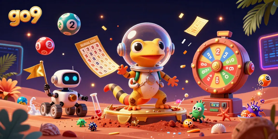 Experience thrilling action at go9’s vibrant alien casino, where a Martian gecko discovers treasures!
