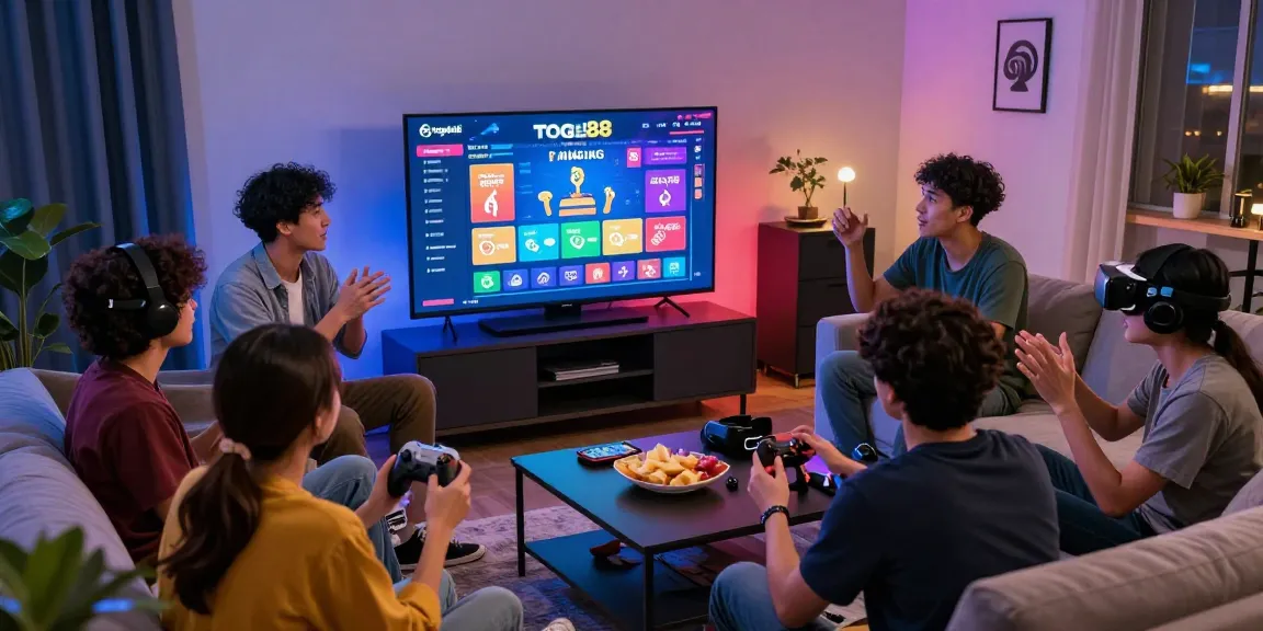 Enjoy exhilarating gaming moments with Togel88 Me Login in a vibrant living room.