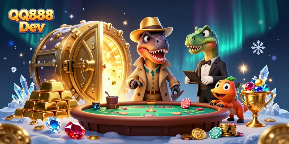 Experience dynamic gaming action in QQ888 Dev, where a clever velociraptor counters cards at blackjack.