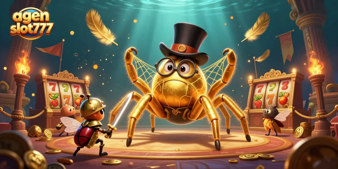 Play thrilling games at agen slot777 with a 3D scene of casino characters and dynamic elements.