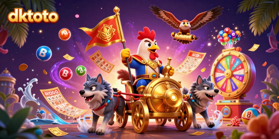Join the thrilling dktoto battle with vibrant elements of online gambling, showcasing action and excitement.