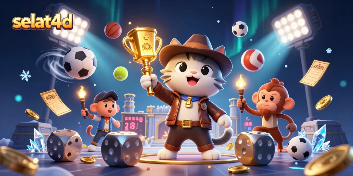 Experience thrilling selat4d adventures with the animated cat explorer and dynamic sports elements.