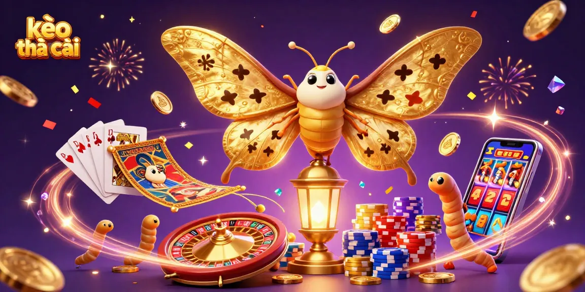 Bet on kèo nhà cái with vibrant 3D casino illustration showcasing dynamic games and golden elements.