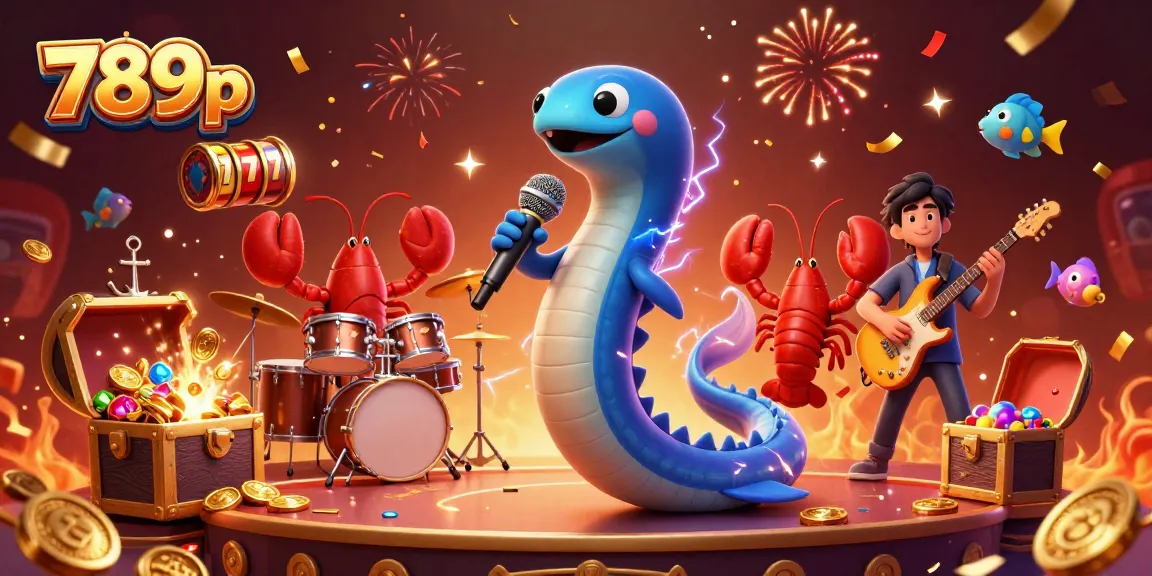 Experience the electrifying fun at 789p Casino with vibrant characters performing amidst dazzling treasures.