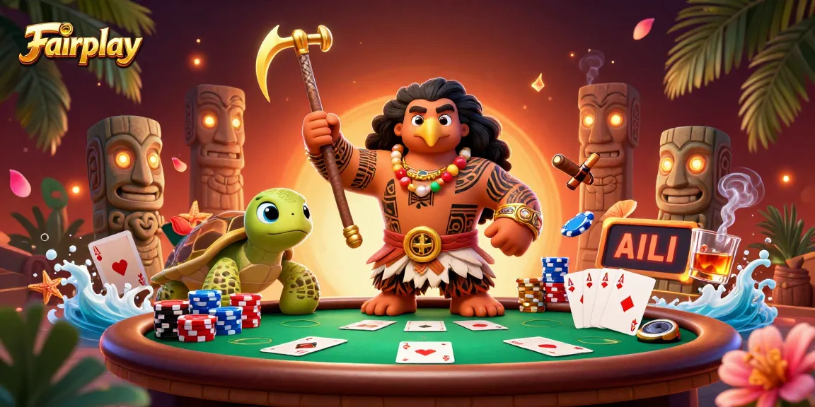 Engage with Fairplay's vibrant casino scene featuring poker action and dynamic characters.