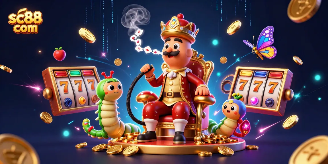 Engage in the excitement of sc88 com with colorful slot reels and vibrant casino elements in a stunning illustration.