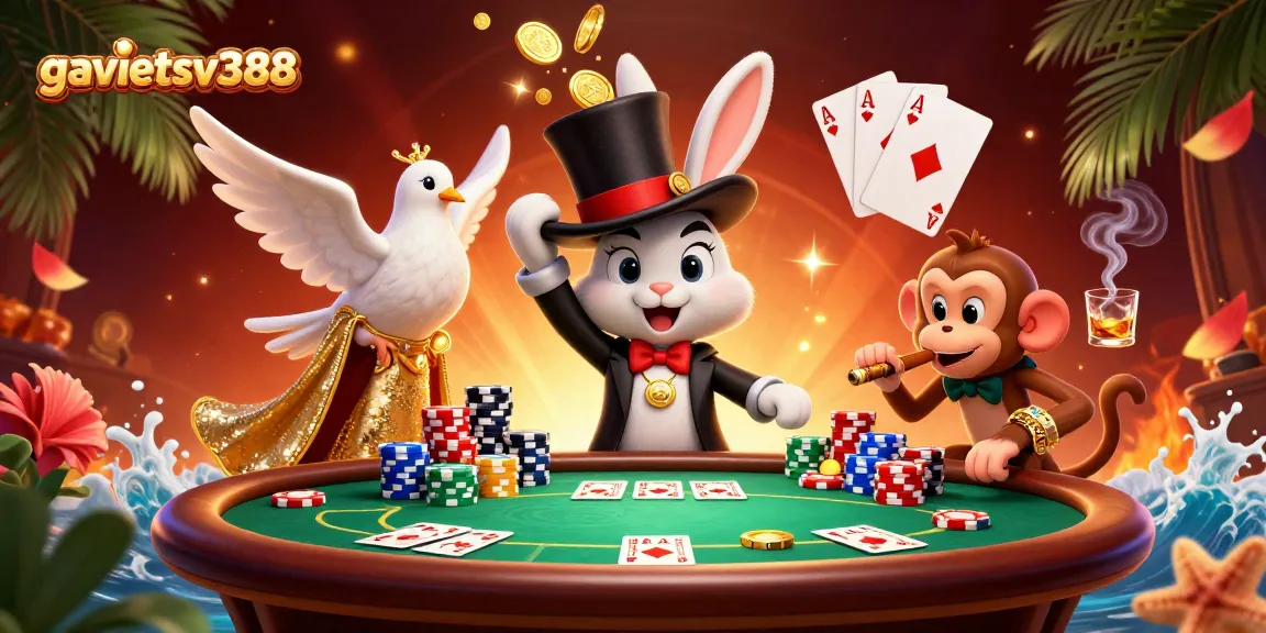 Experience the excitement of gameplay at gavietsv388 with vibrant characters and casino elements.
