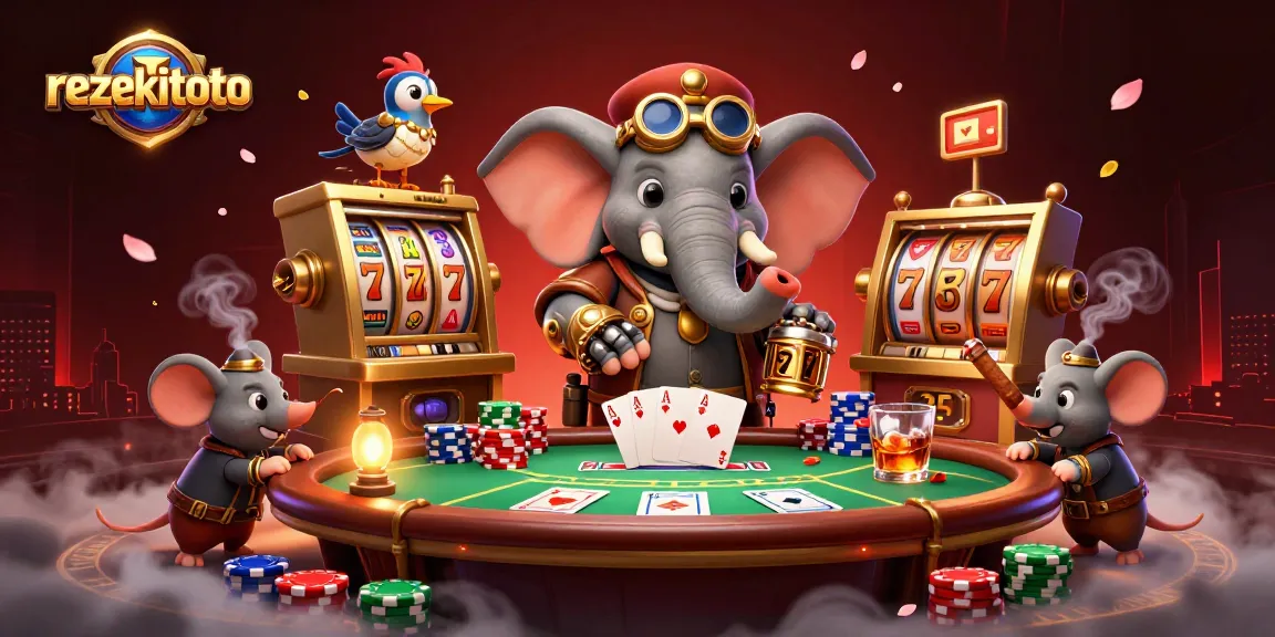 Spin the reels at rezekitoto with our vibrant steampunk-themed slot gaming scene.