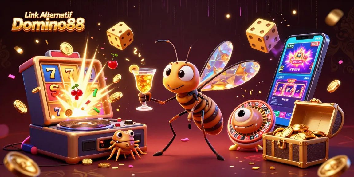 Experience the thrill of winning with Link Alternatif Domino88 and its exciting casino offerings, featuring vibrant 3D graphics.