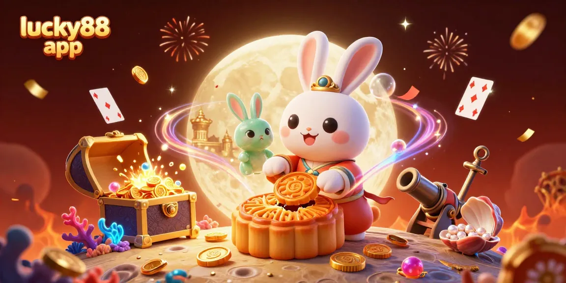 Engage with the lucky88 app in a vibrant 3D casino world filled with golden treasures and magical elements.