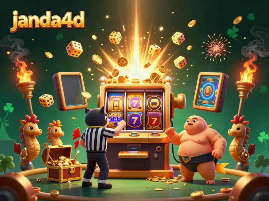 Menangkan jackpot di janda4d dengan slot mesin yang menghadirkan koin emas dan lampu berkilauan.