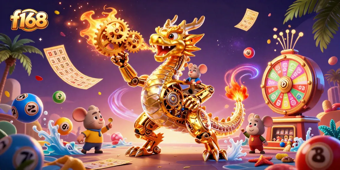 Experience thrilling gameplay at f168 with a vibrant casino scene featuring dynamic lottery elements.