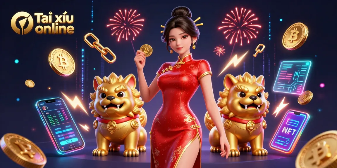 Play Tài xỉu online in a vibrant scene with characters and gambling elements, capturing excitement.