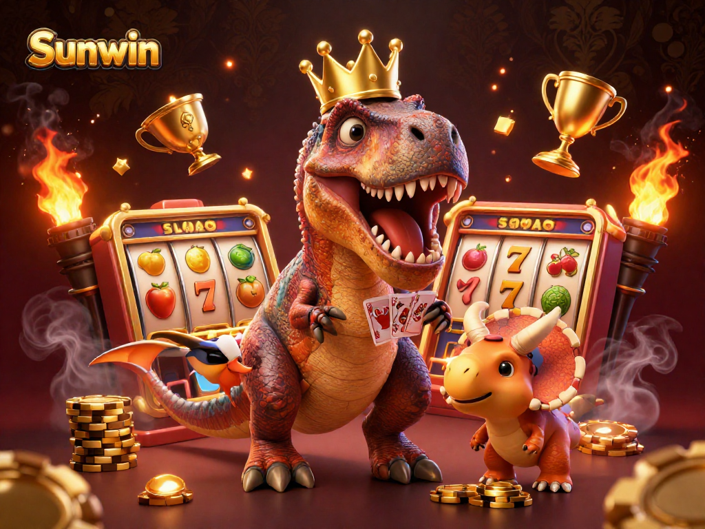 Sunwin enhances your gaming experience with a dynamic casino illustration full of rich, interactive elements.