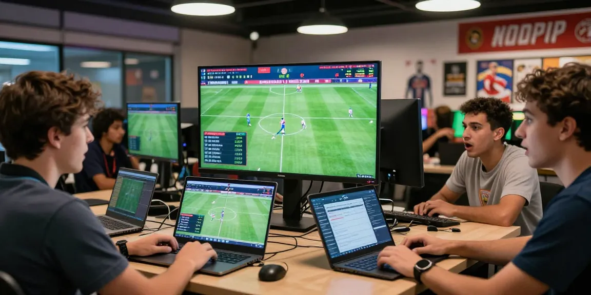 Pengalaman taruhan olahraga online di 7meter dengan penonton antusias dan layar penuh statistik.