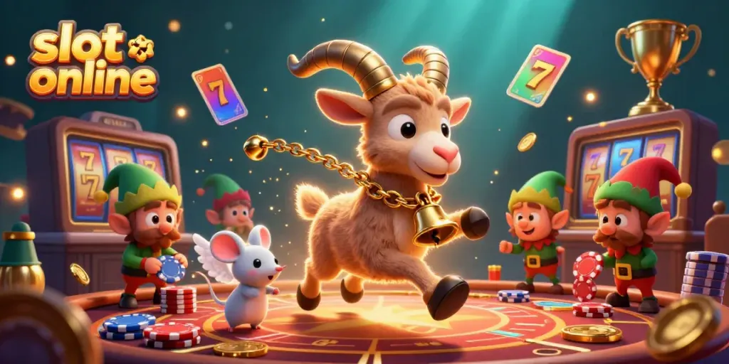 Experience thrilling action with slot online as Krampus and friends manage festive chaos in a colorful casino.