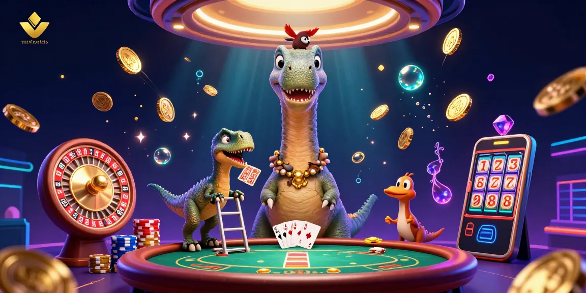 Experience exciting casino action with vainhostels featuring a giant brontosaurus and clever raptor dealer.