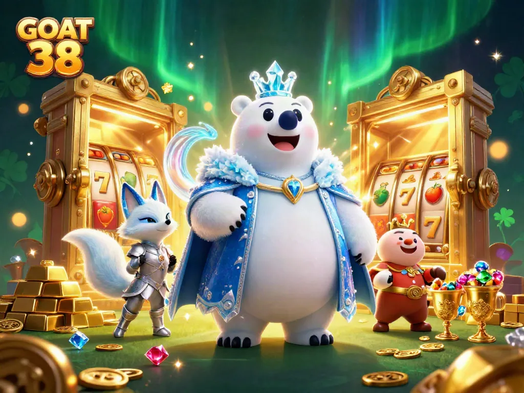 Experience GOAT 38's shining treasures and winning slots in this 3D casino scene.