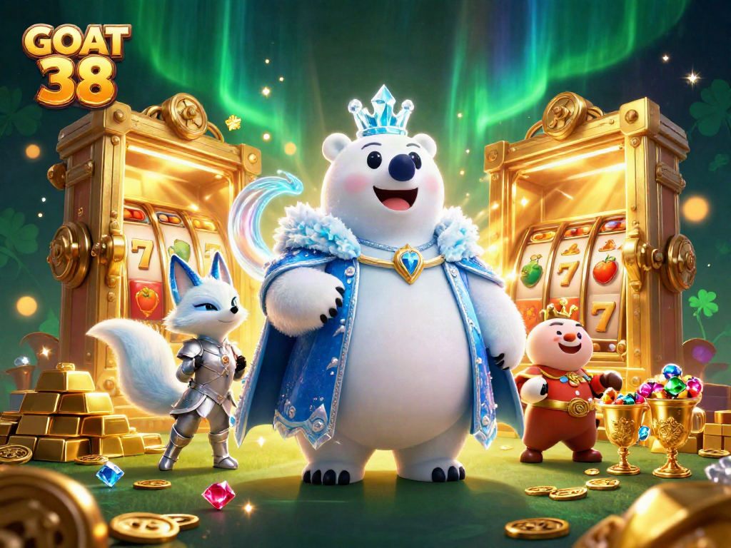 Experience GOAT 38's shining treasures and winning slots in this 3D casino scene.