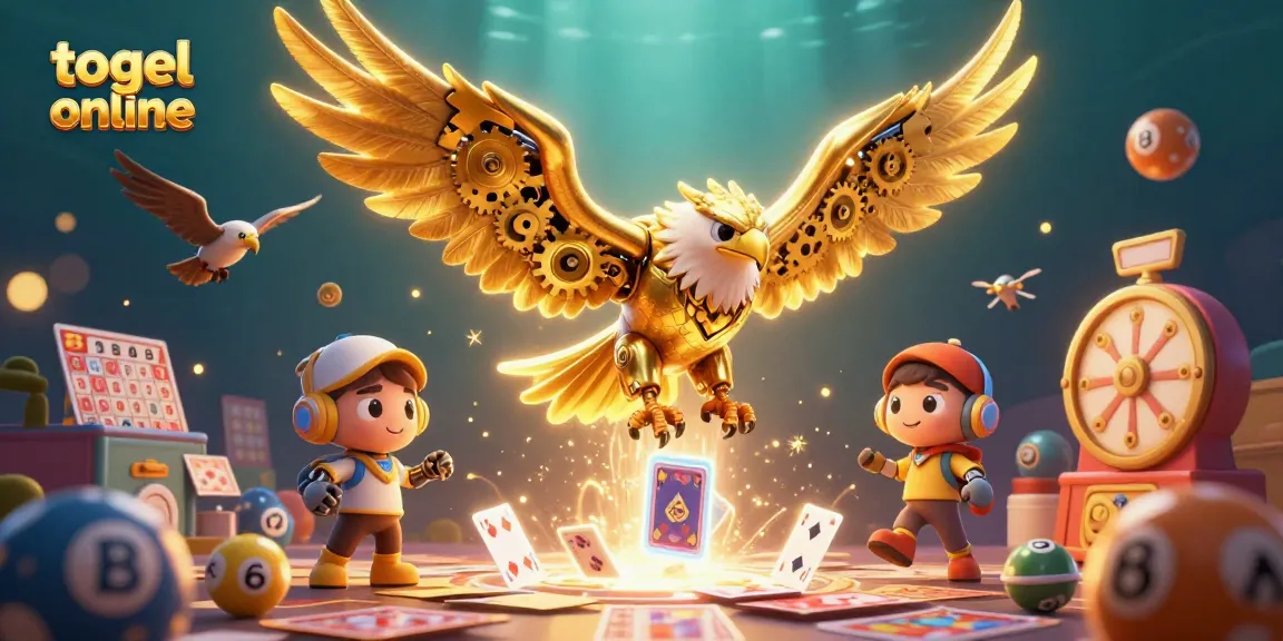Menikmati togel online dengan berbagai elemen lotere dalam ilustrasi 3D yang dinamis.