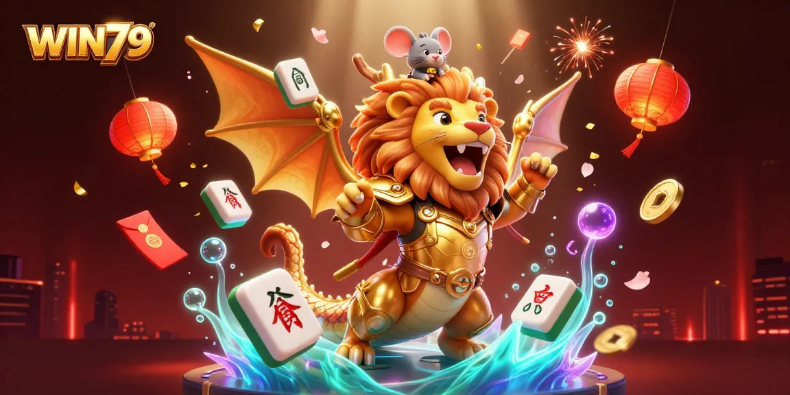 Experience thrilling wins at WIN79 with a vibrant casino scene featuring extraordinary characters and game elements.