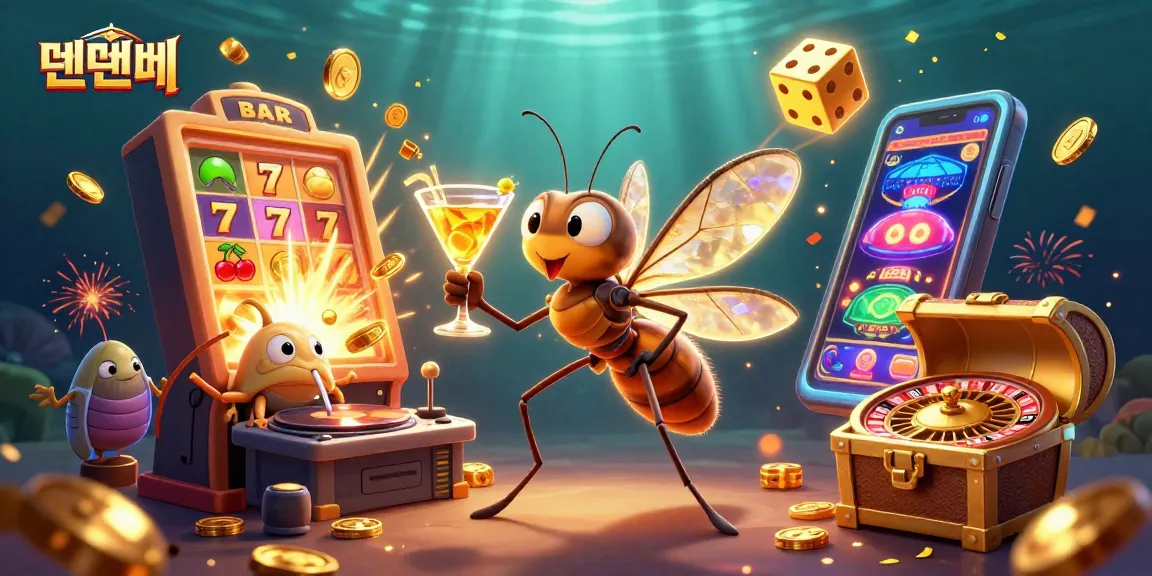 Experience the vibrant world of 텐텐벳 with a lively casino scene filled with slots, characters, and golden moments.