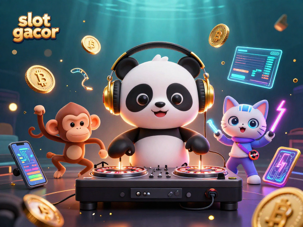 Menggoda keberuntungan di slot gacor sambil menikmati kemeriahan DJ panda dan teman-temannya.